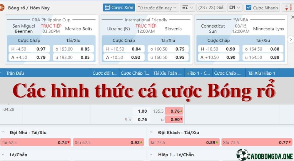 Các hình thức chơi cá cược bóng rổ