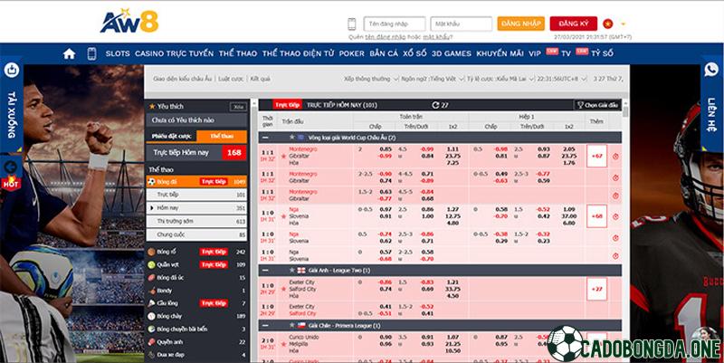 Cách cá cược thể thao tại Aw8