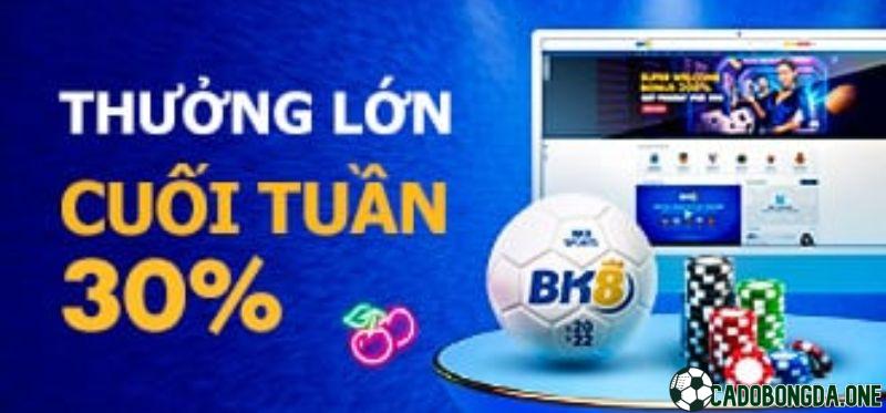 Khuyến mãi thể thao BK8 cthuowngr 30%