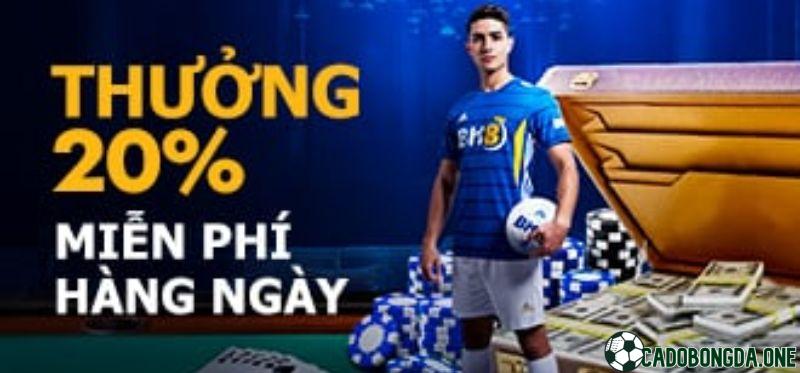 Khuyến mãi thể thao BK8 thưởng 20% hàng ngày