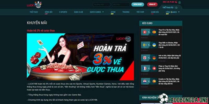 Khuyến mãi cá cược thể thao Lucky88